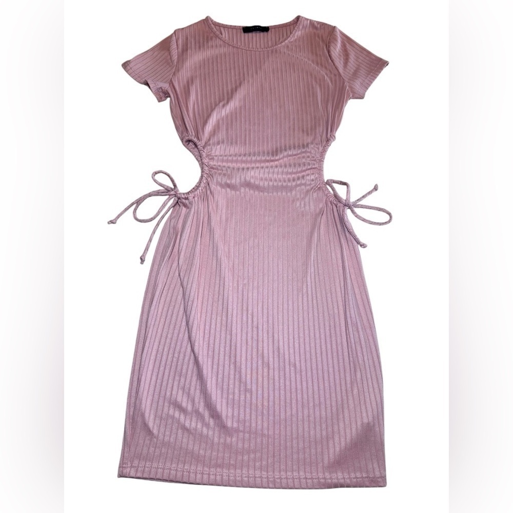 21 Saints Pink Ribbed Cut Out Dress Size Small - Picture 5 of 6